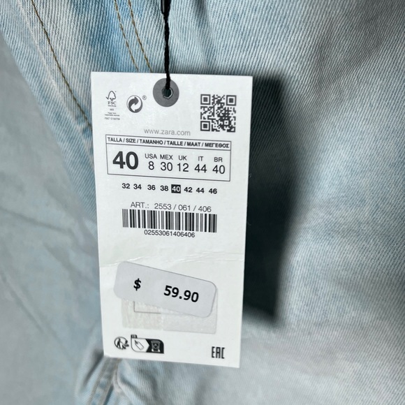 NWT Zara Black Blue Jeans - Picture 4 of 7